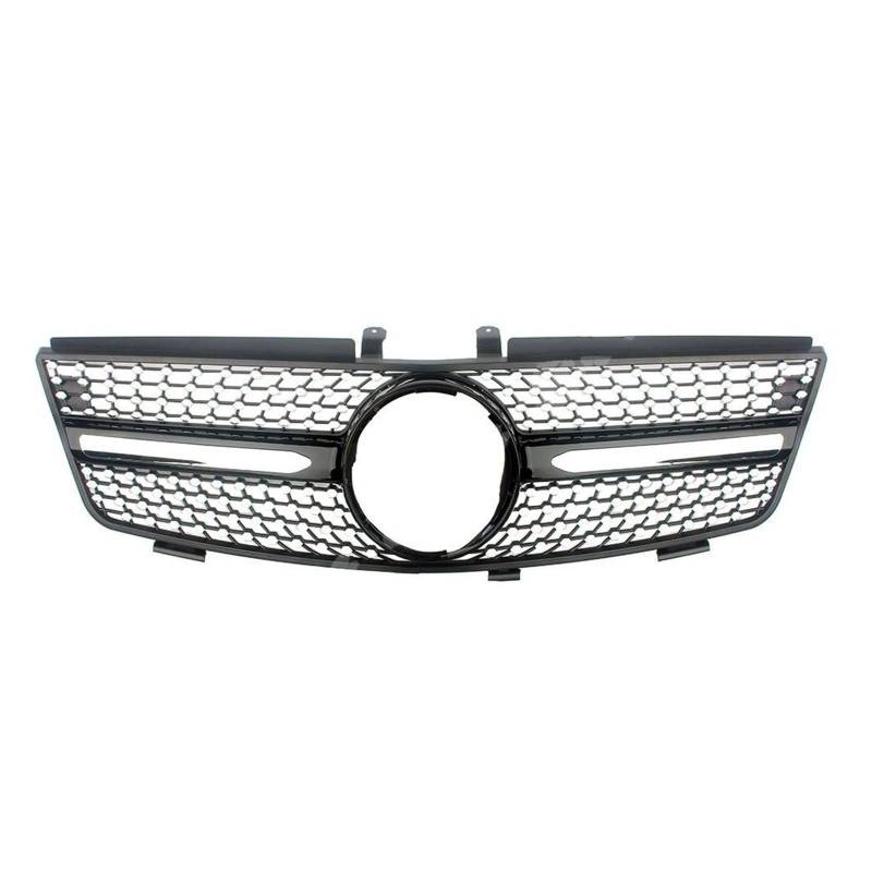 Für Benz W164 ML-Klasse Vorne Racing Billet Stoßstange Grille Obere Abdeckung ML280 ML320 ML350 ML420 ML500 2005 2006 2007 2008 Kühlergitter Auto Kühlergrill Frontgrill(Schwarz) von Bpjikxf
