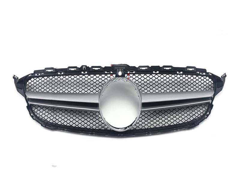 Für Benz W205 C205 S205 C43 C 2014-2021 C200 C260 C180 C250 C300 Für Coupe Für AMG Tuning GT Diamant Front Stoßstangengrill Frontgrill Kühlergitter Auto Kühlergrill Frontgrill(14-18Silver with Cam) von Bpjikxf