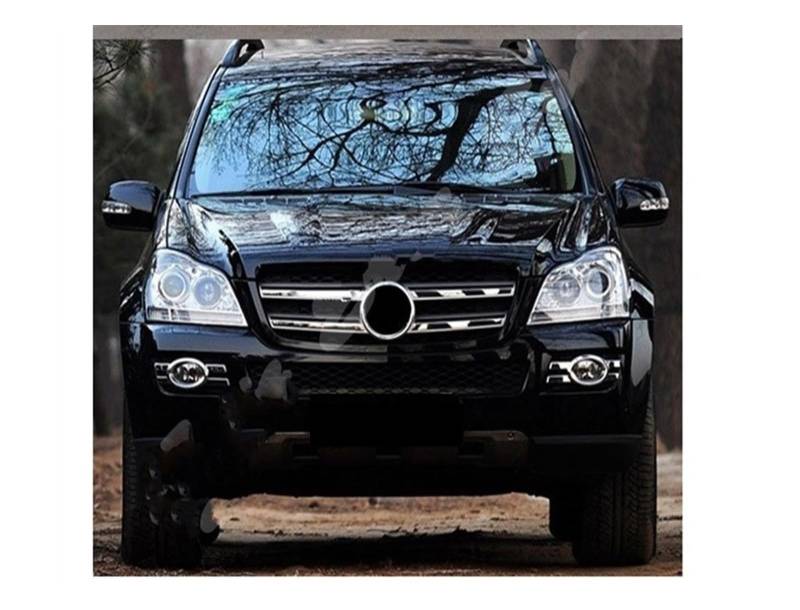 Für Benz X164 GL-Klasse 2007 2008 2009 2010 2011 2012 Auto Vorderen Stoßfänger Racing Grill Billet Grille Abdeckung Kühlergitter Auto Kühlergrill Frontgrill(2010-2012 Two Fins-j) von Bpjikxf