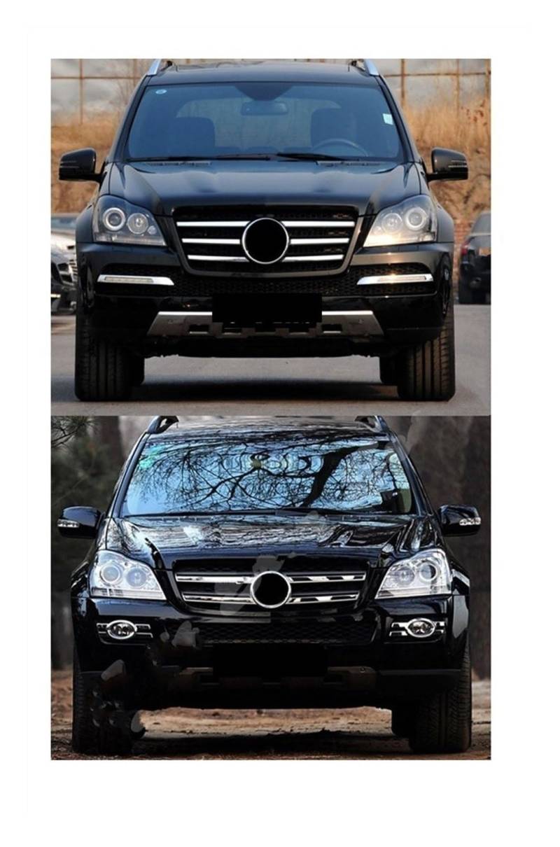 Für Benz X164 Kühlergrill GL-Klasse 2007 2008 2009 2010 2011 2012 Auto Vorderen Stoßfänger Racing Grill Billet Grille Abdeckung Kühlergitter Auto Kühlergrill Frontgrill(2007-2009 Two Fins-f) von Bpjikxf