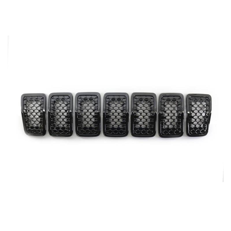 Für Jeep Für Cherokee 2019 2020 2021 Hellschwarzer Außenhonig-Renngrill Auto ABS Front Mesh Racing Grills Frontgrill Kühlergitter Auto Kühlergrill Frontgrill(B) von Bpjikxf