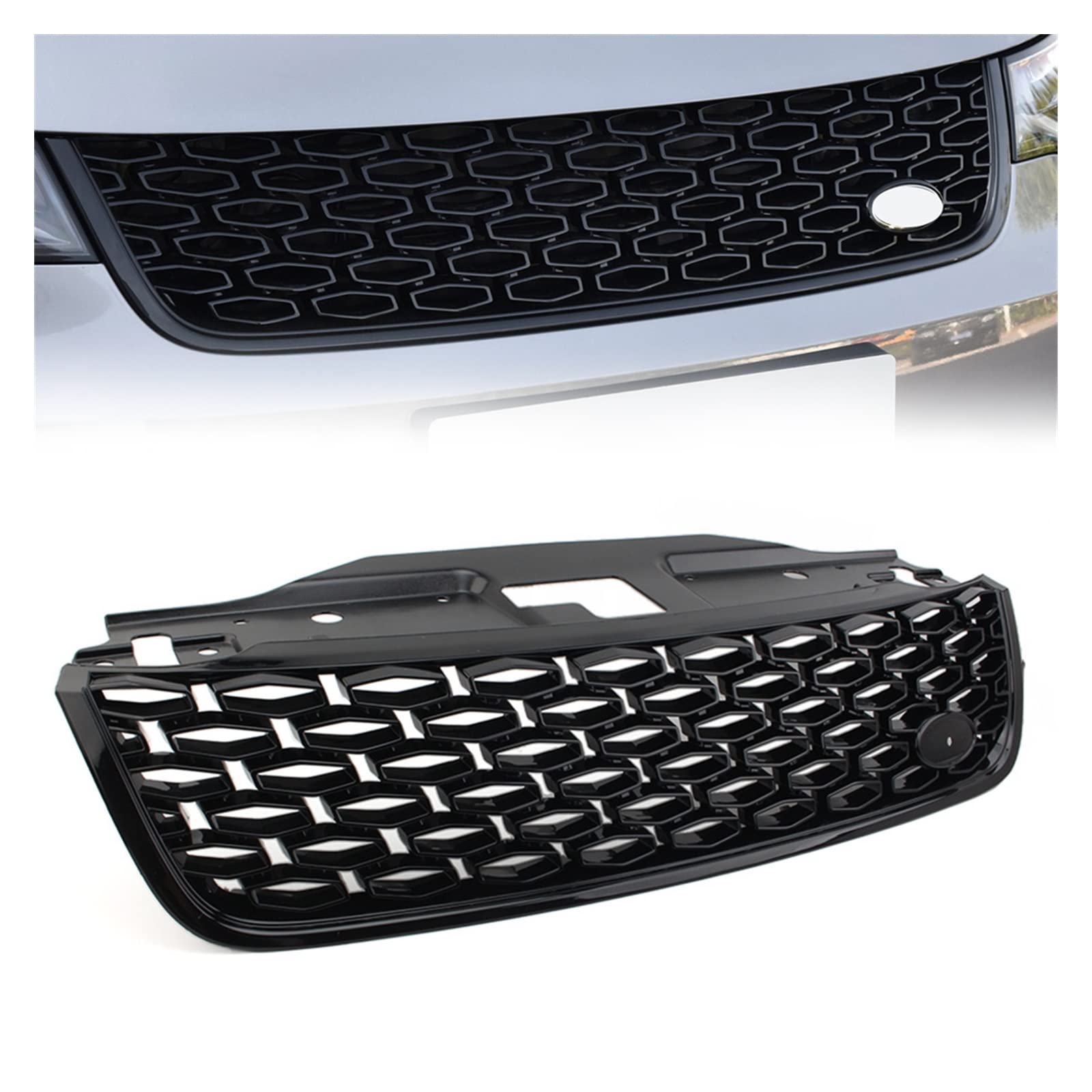 Für Land Für Rover Für Discovery 5 2017 2018 2019 2020 2021 Auto Frontstoßstange Grill Lufteinlass Kühlergrill Kühlergitter Auto Kühlergrill Frontgrill(All Black) von Bpjikxf