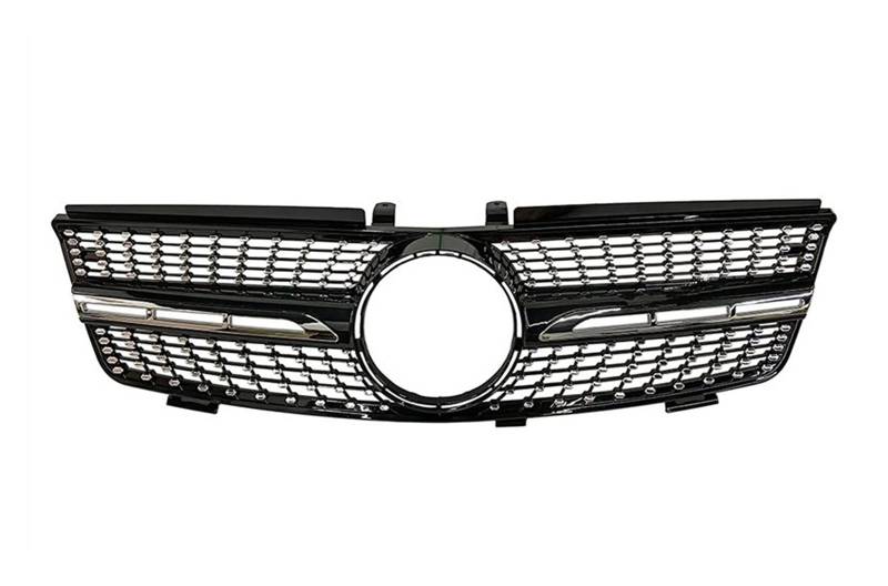 Für ML Klasse W164 2005-2006 2007 2008 2009 2010 2011 2012 ML300 320 350 400 500 430 Diamant Kühlergrill Front Stoßstange Grille Mit Emblem Kühlergitter Auto Kühlergrill Frontgrill(05-08 Black) von Bpjikxf