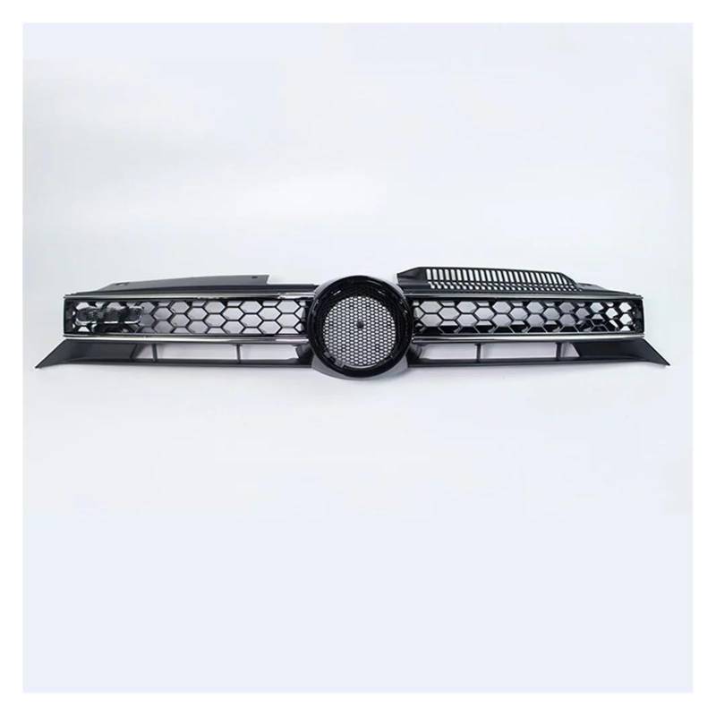 Für VW Für Golf 6 MK6 2009 2010 2011 2012 2013 Für GTI Style Center Racing Grill Honeycomb Mesh Auto Vorderen Stoßfänger Kühlergrill Kühlergitter Auto Kühlergrill Frontgrill(Silver Line) von Bpjikxf