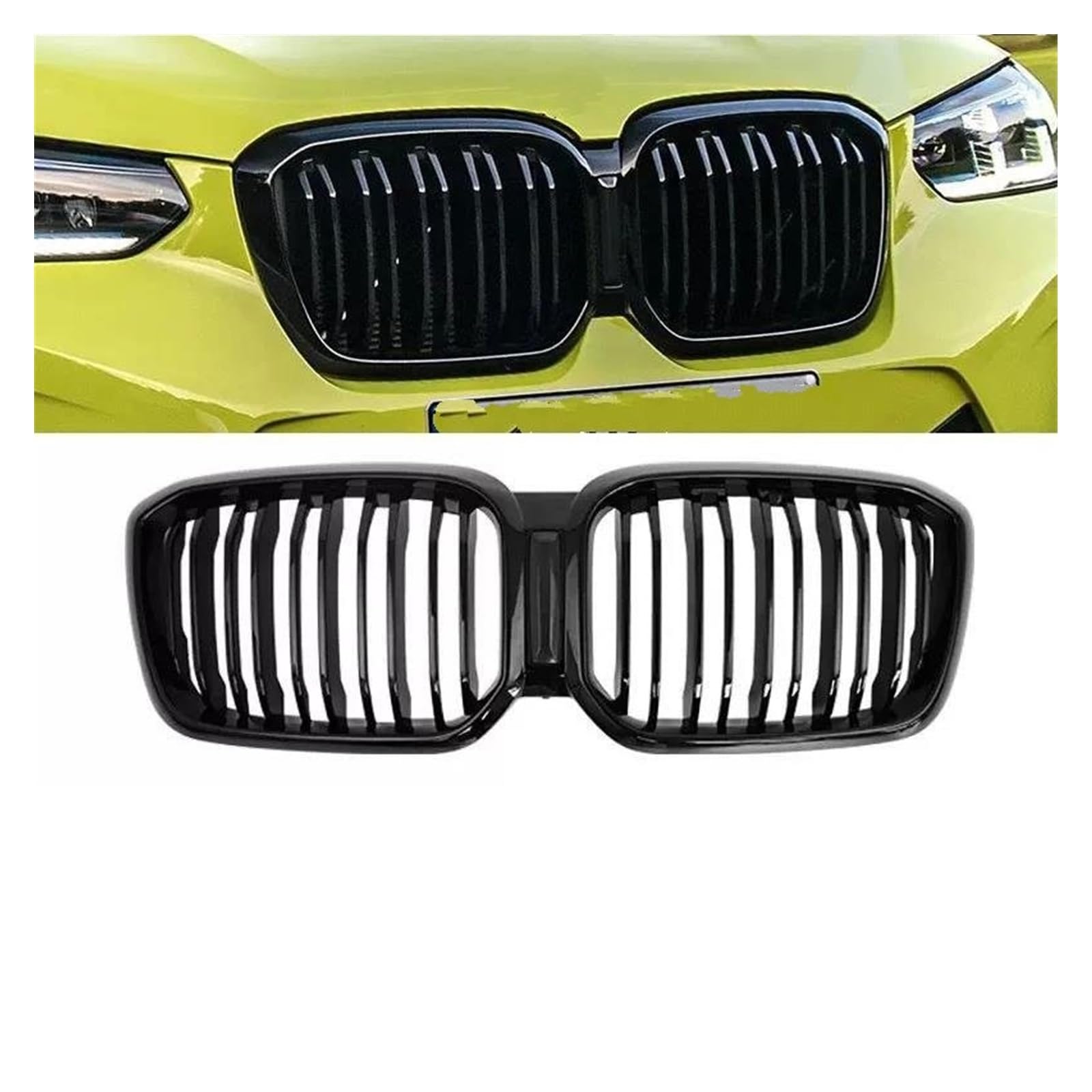 Für X3 G01 / X4 G02 2022 2023 Für SDrive20i Für XDrive20i M40i Für Sport Stil Front Nieren Grills SUV Auto Tuning Grille Kühlergitter Auto Kühlergrill Frontgrill(22-23 Dual Slat) von Bpjikxf
