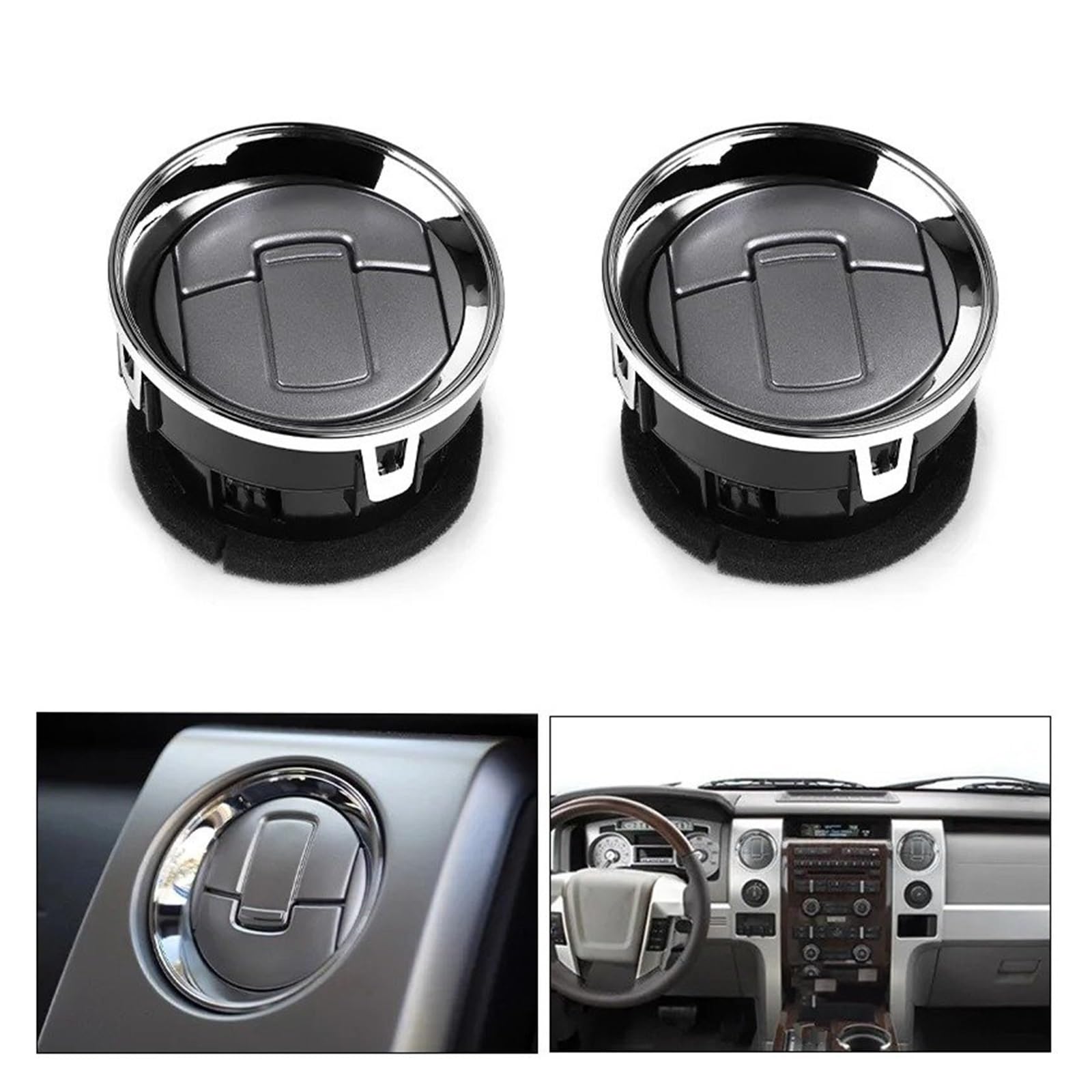 Grille Vent Klimaanlage Armaturenbrett AC Heizung Luftkanal Vent Louvre Für Ford Für F150 2009-2012 2013 2014 Teile 9L3Z19893CA CL3Z-19893-EA CL3Z19893EA(2St) von Bpjikxf