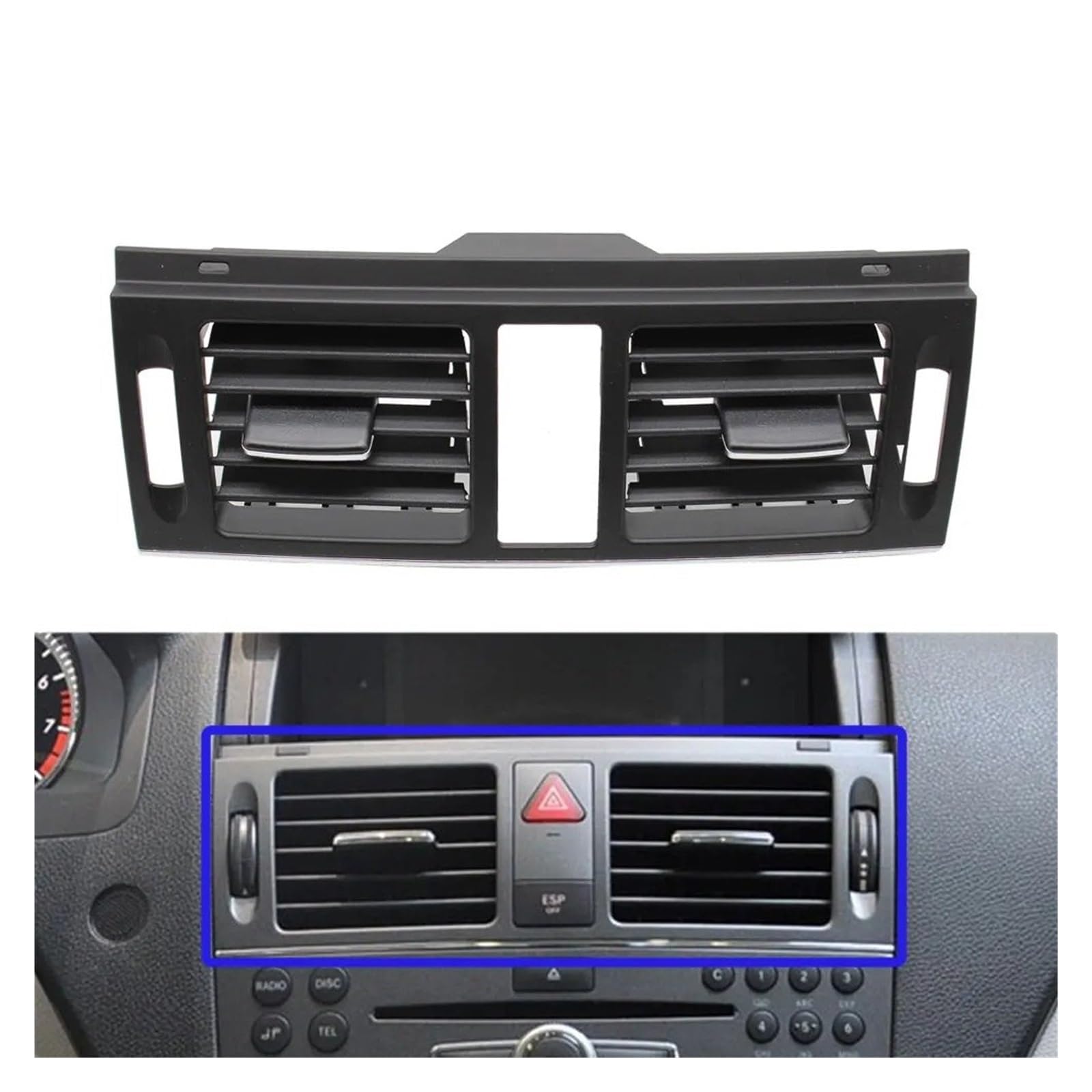 Grille Vent Klimaanlage Für Benz C-Klasse W204 C200 C230 C260 C300 2007-2011 2008 Armaturenbrett Links Rechts Klimaanlagenabdeckung Hinten AC Vent Grille Outlet Panel(Middle-Model A) von Bpjikxf