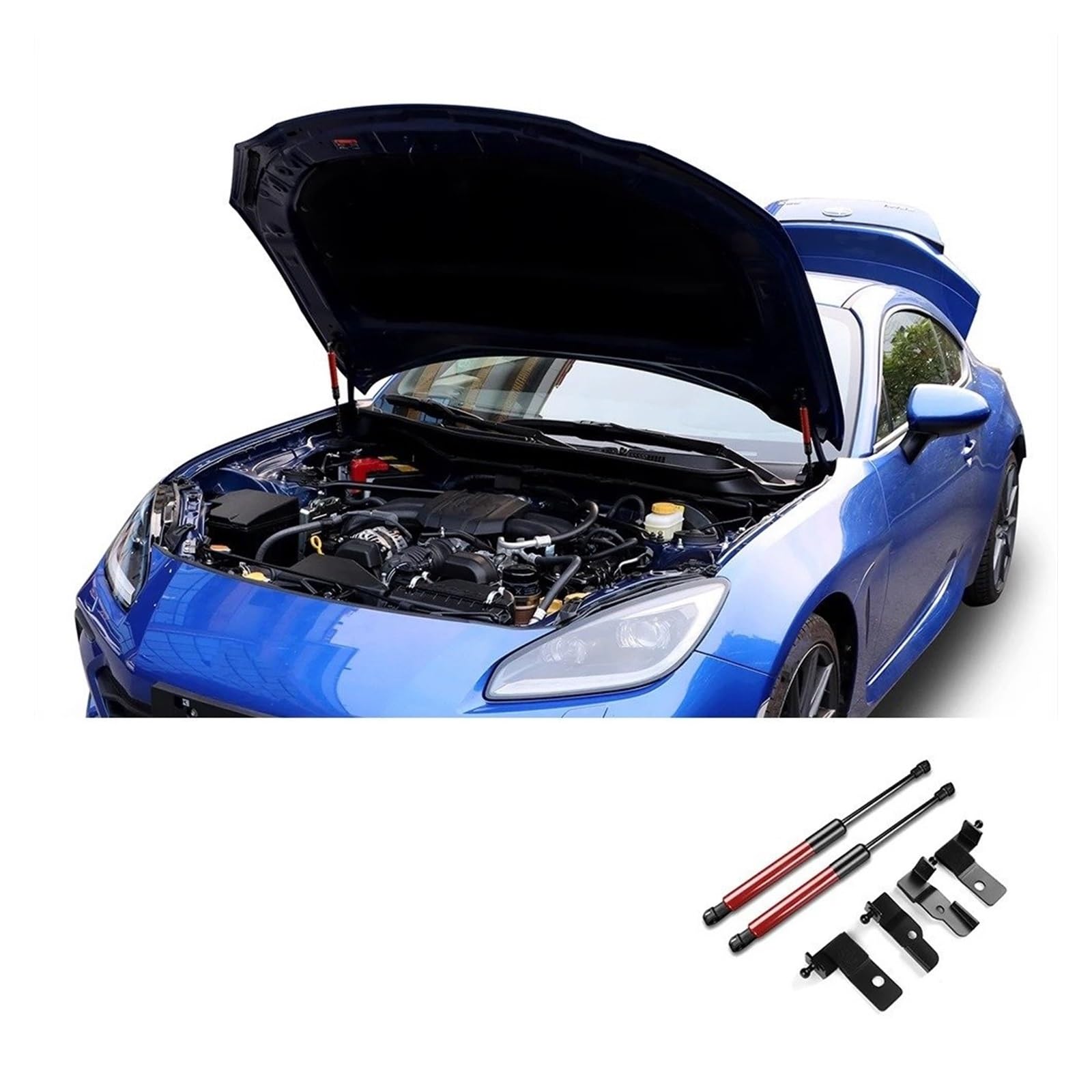 Haubenlift Motorhaubenlifte Für Subaru Für BRZ Für Toyota GR86 2021 2022 2023 2024 Front Motorhaube Modifizieren Gasdruckfedern Hubstützen Stangenarme Federn Stoßdämpfer(Rot) von Bpjikxf