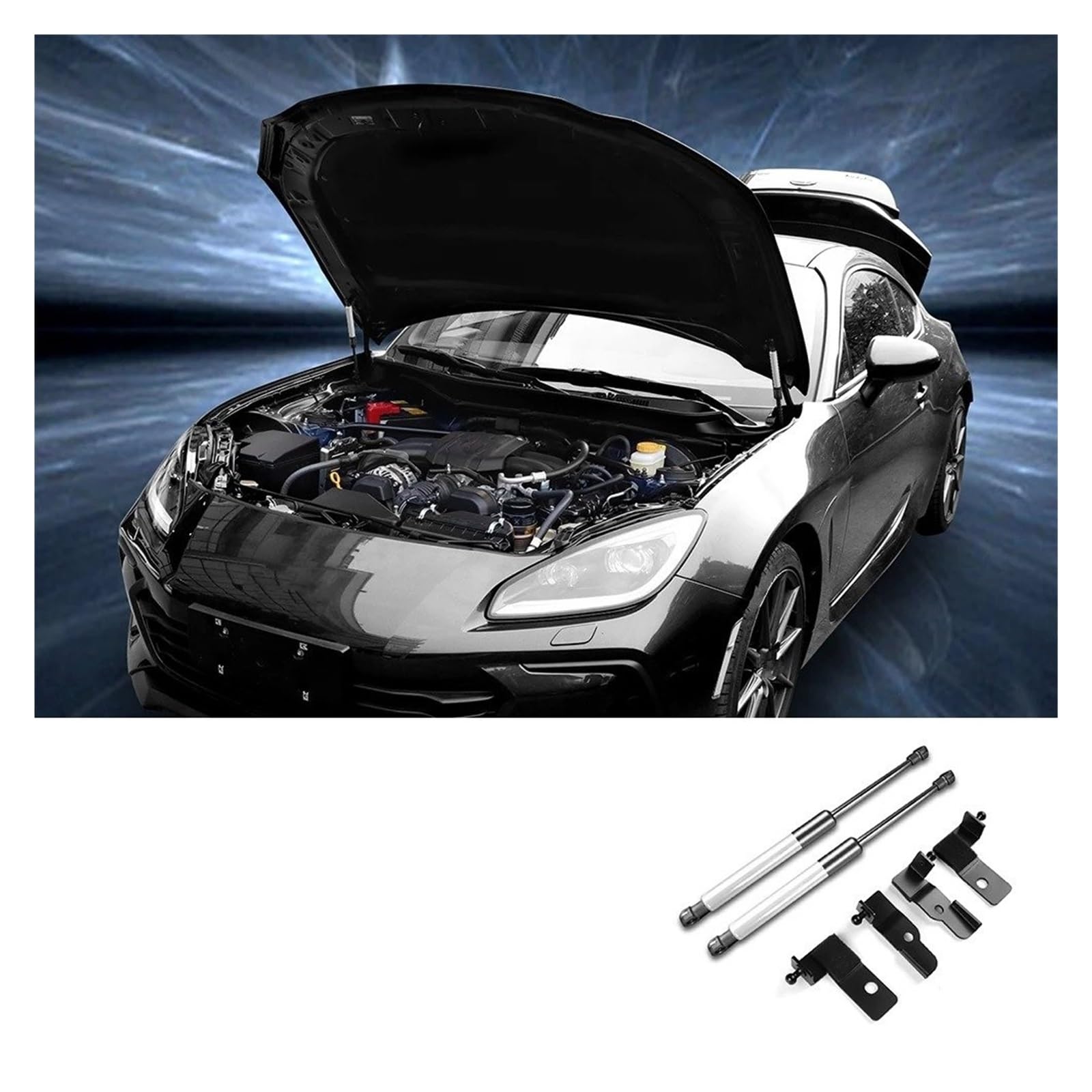 Haubenlift Motorhaubenlifte Für Subaru Für BRZ Für Toyota GR86 2021 2022 2023 2024 Front Motorhaube Modifizieren Gasdruckfedern Hubstützen Stangenarme Federn Stoßdämpfer(Weiß) von Bpjikxf