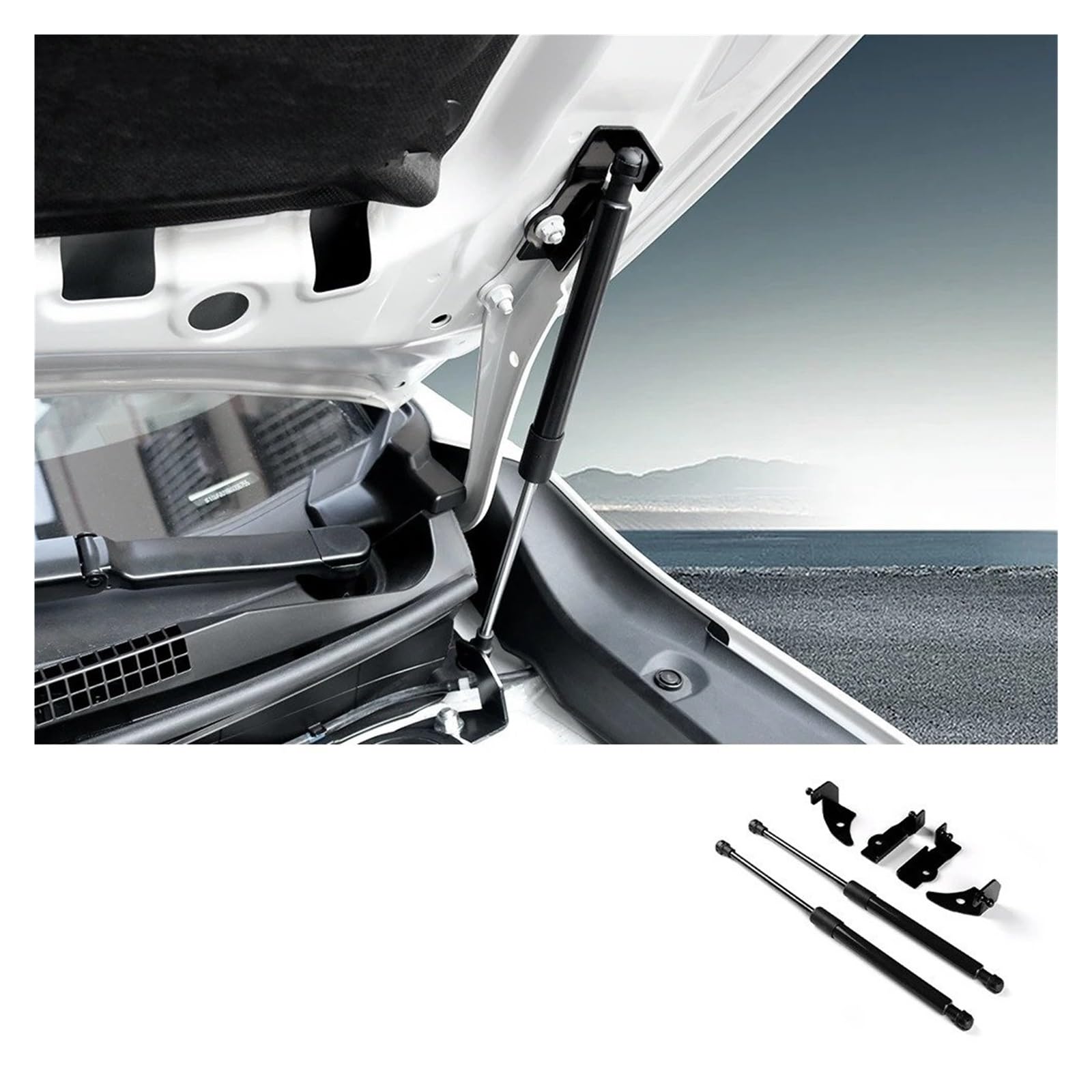 Haubenlift Motorhaubenlifte Für Subaru Für Crosstrek 2018 2019 2020 2021 2022 2023 2024 Front Motorhaube Ändern Gas Streben Lift Unterstützt Auto RHD LHD Haube Dämpfer(Schwarz) von Bpjikxf