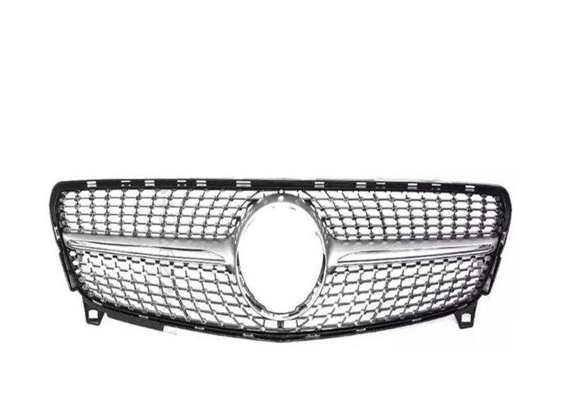Kühlergrill Racing Grill Mesh Für Benz A Klasse A45 W176 2013 2014 2015 2016 2017 2018 2019+ A180 A200 A260 GT Diamant Stil Kühlergitter Auto Kühlergrill Frontgrill(16-18 Diamond Silver) von Bpjikxf