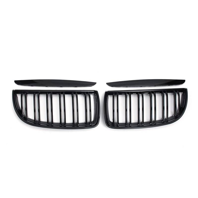 Paar Front Doppel Lamellen Sport Nieren Grill Für E90 E91 4 Tür 2005 2006 2007 2008 Racing Grills Kühlergitter Auto Kühlergrill Frontgrill(Gloss Black) von Bpjikxf