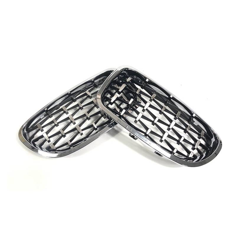 Silber Schwarz Matt Lamellen Chrom Vorne Niere Kühlergrill Für 5 Series F10 F11 F18 M5 2010 2011 2012 2013 2014 2015 Dual Bar Auto Grill Kühlergitter Auto Kühlergrill Frontgrill(All Silver Diamond) von Bpjikxf