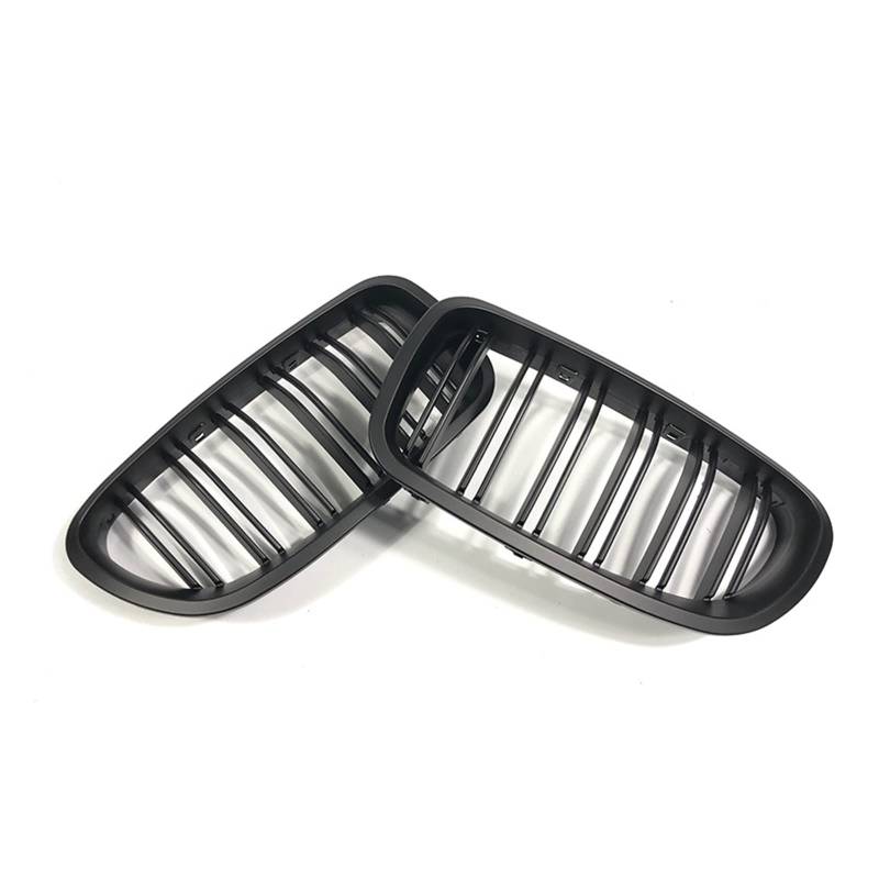 Silber Schwarz Matt Lamellen Chrom Vorne Niere Kühlergrill Für 5 Series F10 F11 F18 M5 2010 2011 2012 2013 2014 2015 Dual Bar Auto Grill Kühlergitter Auto Kühlergrill Frontgrill(Dual Matte Black) von Bpjikxf