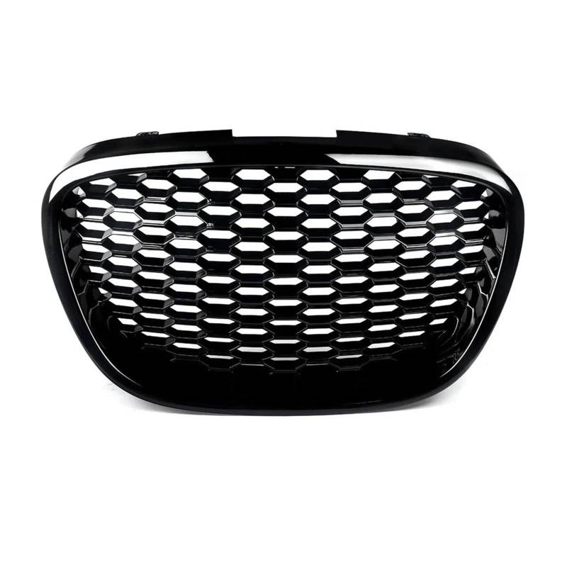 Vorderer Wabengrill Mesh-Kühlergrill Ohne Emblem Für Seat Für Leon MK2 1P Für Altea Für Toledo Mk3 2004-2009 Frontstoßstangengrill Kühlergitter Auto Kühlergrill Frontgrill(Glossy Black) von Bpjikxf