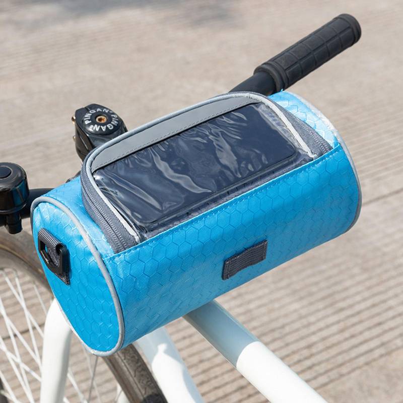 BradOc Lenkertasche Fahrrad, Fahrradtasche Vorne Lenker Grün mit Touchscreen PVC-Sichtfenster und Schultergurt, Multifunktionale Wasserdicht Lenkradtasche für E-Bike Rennrad,Blau von BradOc