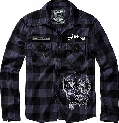 Brandit Motörhead Checkshirt, Hemd - Schwarz/Grau/Weiß - XL von Brandit