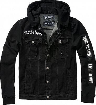 Brandit Motörhead Cradock, Jeansjacke - Schwarz/Weiß/Rot - XXL von Brandit