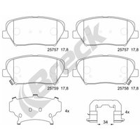 Bremsbelagsatz BRECK 25757 00 701 00, Vorne von Breck