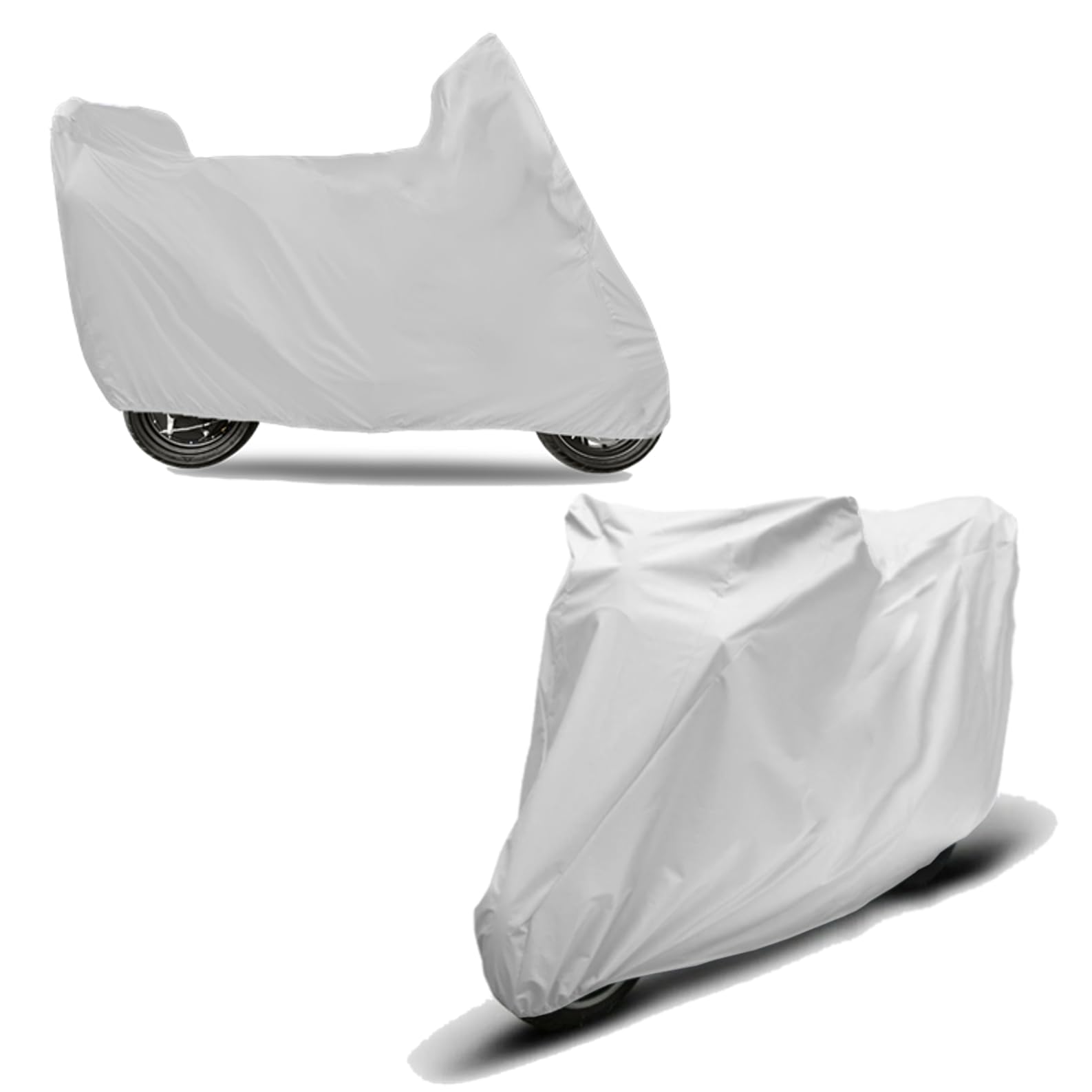 Motorrad Abdeckplane, Motorabdeckung (Grau, kompatibel mit Topcase, Motorlänge 2,10 m – 2,20 m (L)) von Breen
