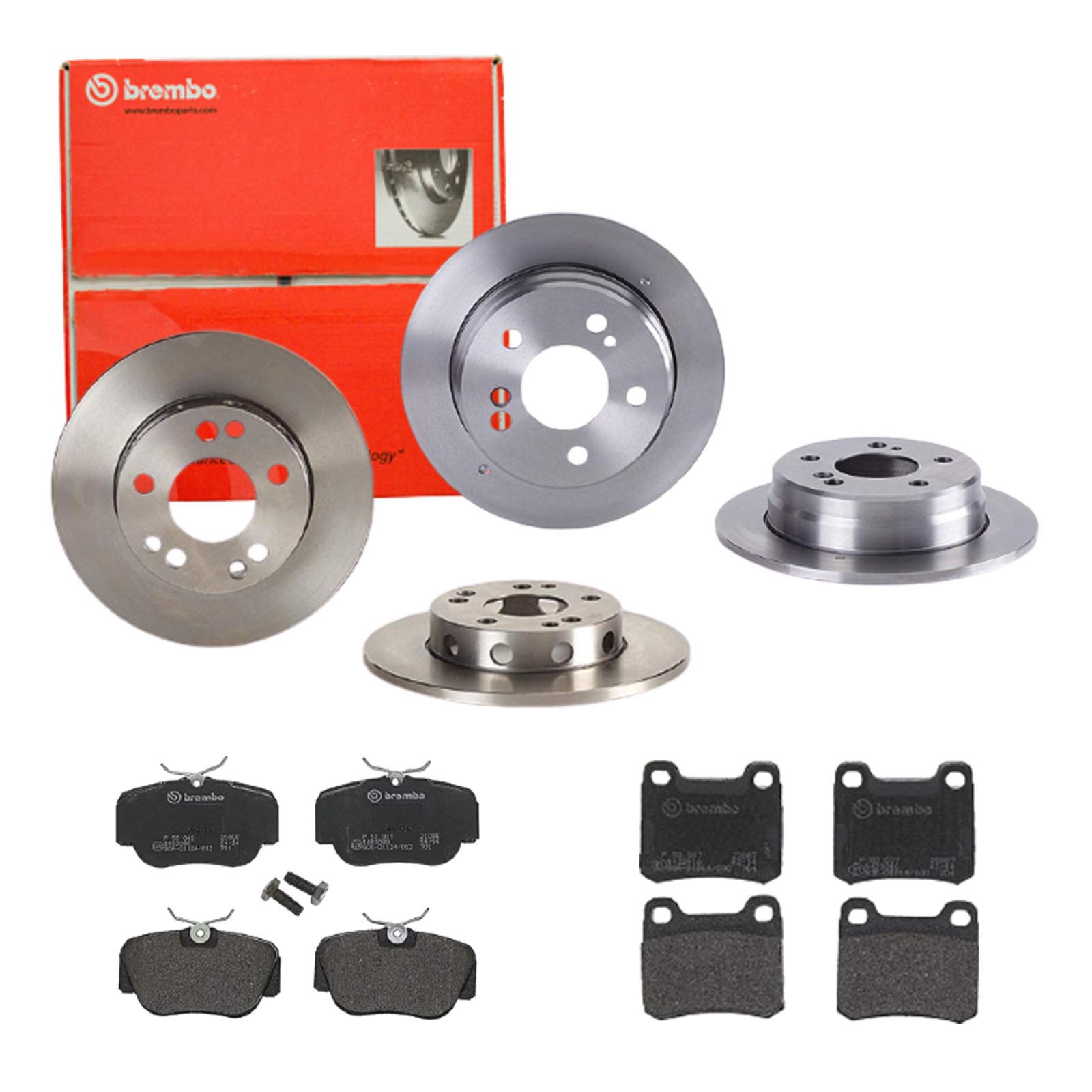 Brembo Bremsscheiben + Bremsbeläge Vorne und Hinten für für Mercedes 190 W201 von Brembo Bundle