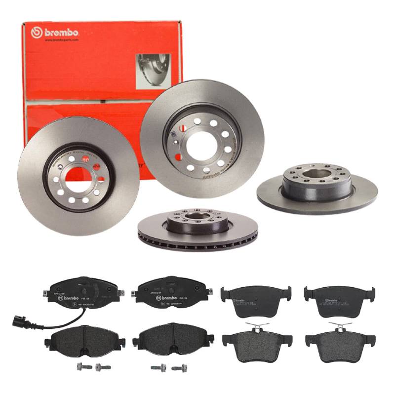 Bremsen Set Bremsscheiben Bremsbeläge Brembo vorne hinten für für VW Golf 7 - Sportsvan von Brembo Bundle