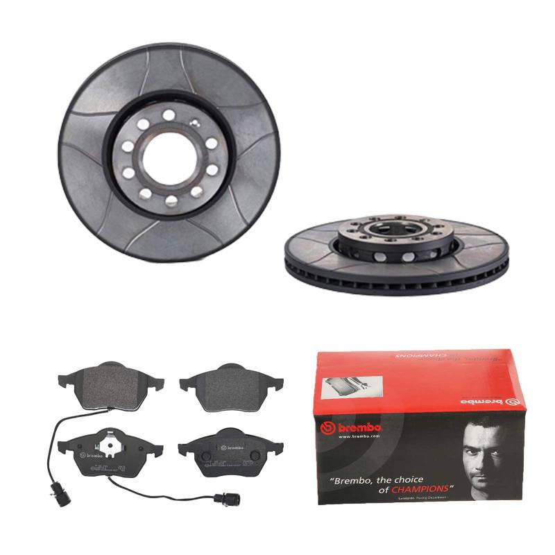2 Bremsscheiben Geschlitzt 288 mm + Bremsbeläge Vorne von Brembo Geschlitzt (1420-54975) Bremsensatz Bremsanlage Bremsen-Kit,Bremsenset, Bremsscheiben, Bremsbeläge, Bremsen-Set, Beläge, Bremsbelag, von Brembo