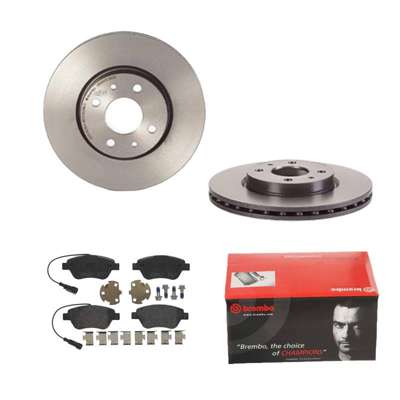 2 Bremsscheiben belüftet 257 mm + Bremsbeläge Vorne von Brembo Innenbelüftet (1420-55091) Bremsensatz Bremsanlage Bremsen-Kit,Bremsenset, Bremsscheiben, Bremsbeläge, Bremsen-Set, Beläge, Bremsbelag, von Brembo