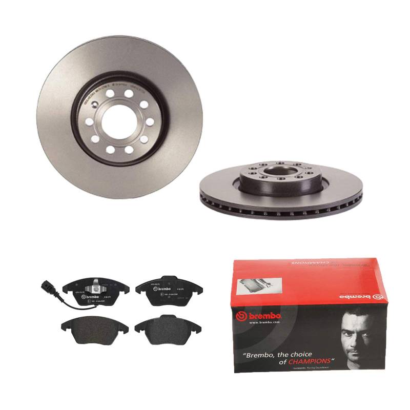BREMBO BREMSSCHEIBEN Ø312 + BREMSBELÄGE VORNE FÜR VW GOLF PASSAT TOURAN AUDI A3 von Brembo