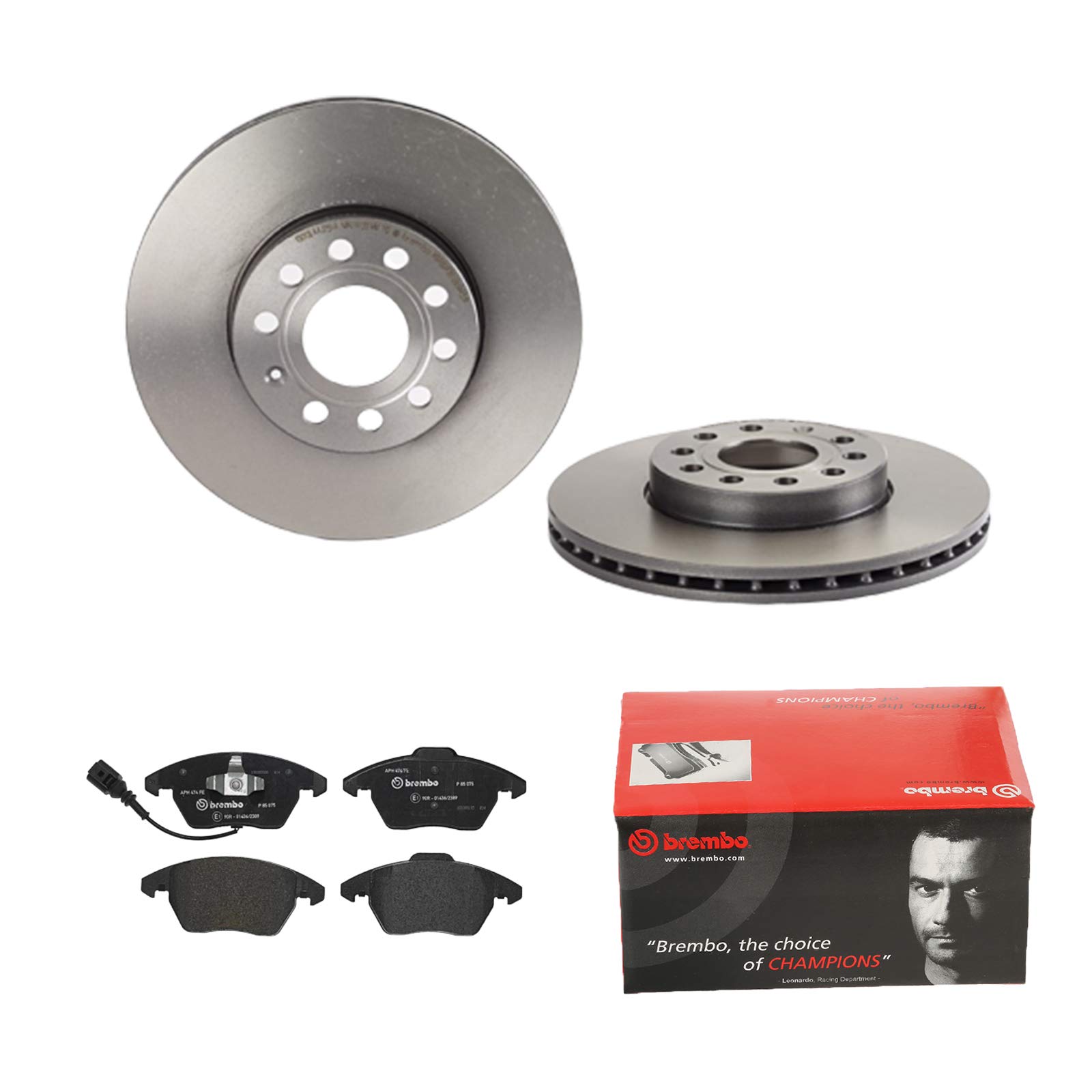 BREMBO BREMSSCHEIBEN Ø288mm + BREMSBELÄGE VORNE FÜR VW GOLF 6 5K1 TOURAN AUDI von Brembo