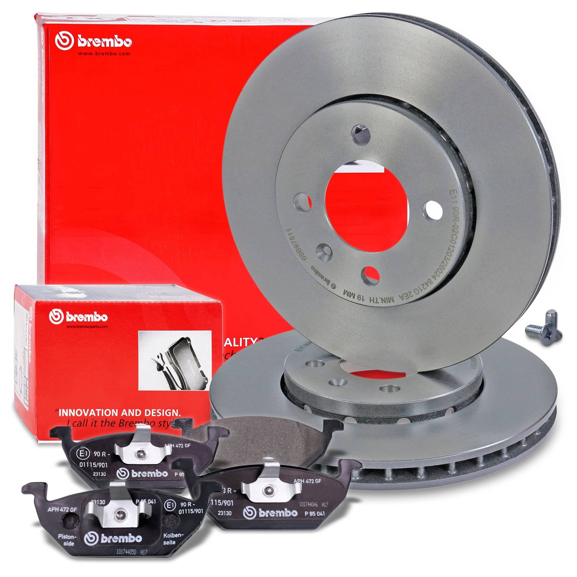 BREMBO Coated Disc Line Bremsenset Vorderachse inkl. Bremsscheiben Vorne Ø 256 mm Belüftet und Bremsbeläge Vorne von Brembo