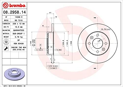 Brembo 08.2958.14 Bremsscheibe - Paar Brembo 08.2958.14 Bremsscheibe - Paar von Brembo