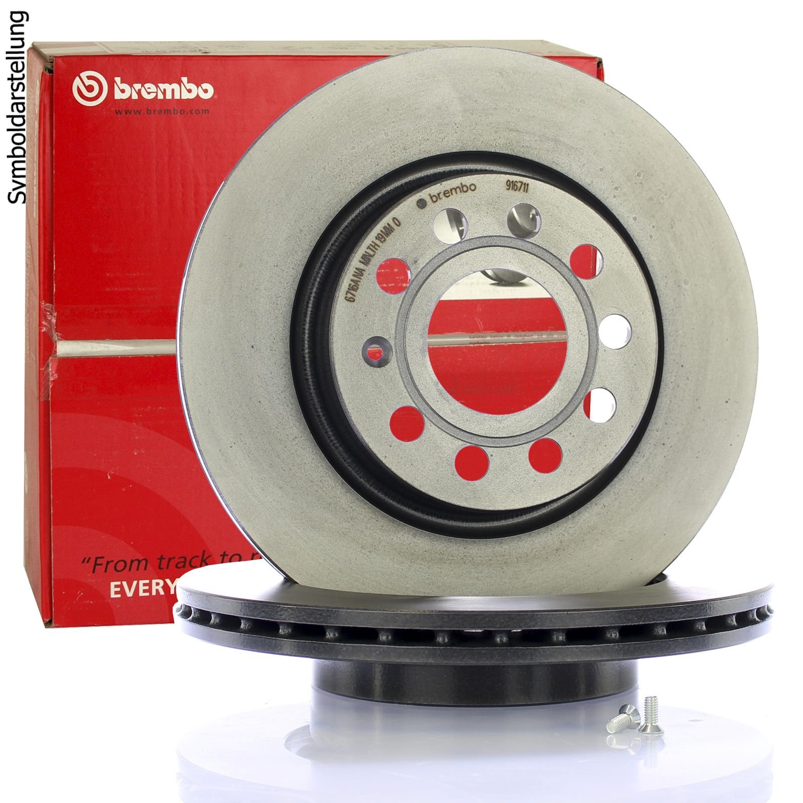 Brembo 08.A273.21 Hintere Bremsscheibe mit UV Lackierung, Anzahl 2 von Brembo