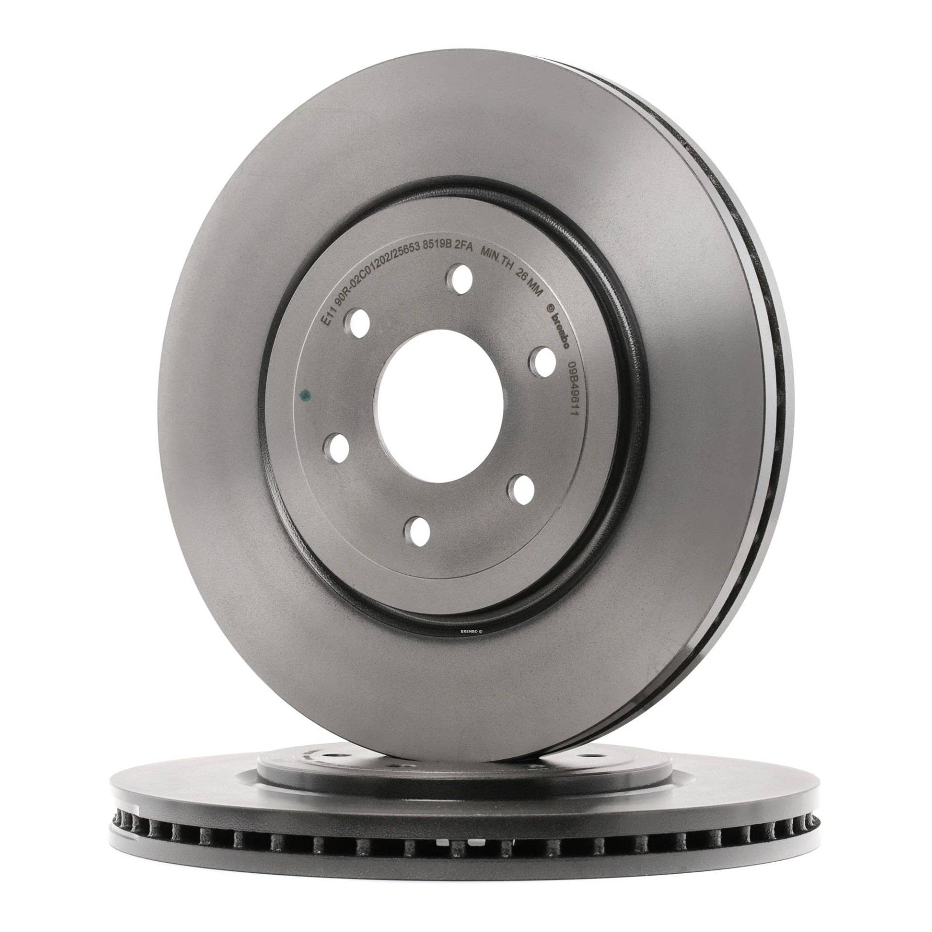 Brembo 2x Bremsscheibe 09.B496.11 NP300 Navara Pickup (D40) 38mm 320mm von Brembo