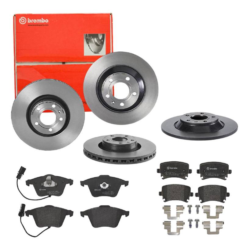 Brembo Bremsscheiben Coated + Bremsbeläge Vorne und Hinten für A6 Allroad von Brembo