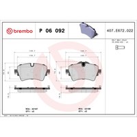 Bremsbelagsatz BREMBO P 06 092, Vorne Bremsbelagsatz BREMBO P 06 092, Vorne von Brembo