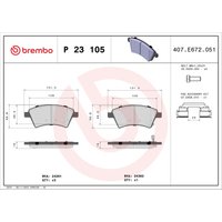 Bremsbelagsatz BREMBO P 23 105, Vorne von Brembo