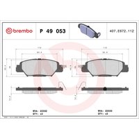 Bremsbelagsatz BREMBO P 49 053, Hinten von Brembo