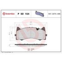 Bremsbelagsatz BREMBO P 50 154, Vorne von Brembo