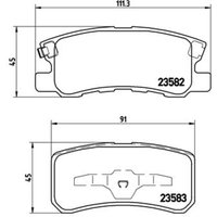 Bremsbelagsatz BREMBO P 54 031, Hinten von Brembo