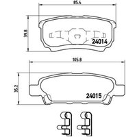 Bremsbelagsatz BREMBO P 54 034, Hinten von Brembo