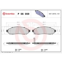 Bremsbelagsatz BREMBO P 56 059, Vorne von Brembo