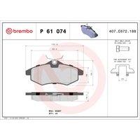 Bremsbelagsatz BREMBO P 61 074, Vorne von Brembo