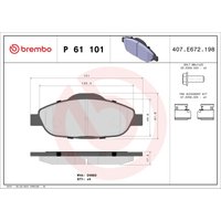 Bremsbelagsatz BREMBO P 61 101, Vorne von Brembo
