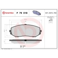 Bremsbelagsatz BREMBO P 79 018, Vorne von Brembo