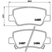 Bremsbelagsatz BREMBO P 83 112, Hinten von Brembo