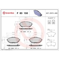 Bremsbelagsatz BREMBO P 83 150, Vorne von Brembo