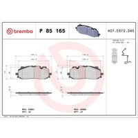 Bremsbelagsatz BREMBO P 85 165, Vorne Bremsbelagsatz BREMBO P 85 165, Vorne von Brembo
