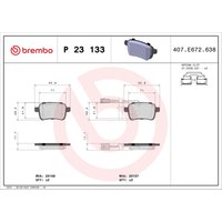 Bremsbelagsatz BREMBO Xtra P 23 133X, Hinten Bremsbelagsatz BREMBO Xtra P 23 133X, Hinten von Brembo