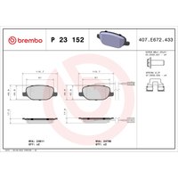 Bremsbelagsatz BREMBO Xtra P 23 152X, Hinten Bremsbelagsatz BREMBO Xtra P 23 152X, Hinten von Brembo